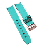 20mm Curved End Tiffany Blue Digital Camo Rubber Watch Strap For Rolex, Omega and MoonSwatch