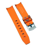 20mm Curved End Orange Digital Camo Rubber Watch Strap For Rolex, Omega and MoonSwatch