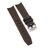 20mm Curved End Brown Digital Camo Rubber Watch Strap For Rolex, Omega and MoonSwatch