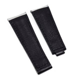 22mm White & Black Cordovan Leather Watch Strap For Rolex