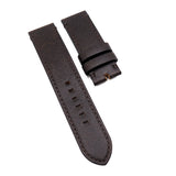 23mm Tree Bark Pattern Wood Brown Calf Leather Watch Strap For Tudor Black Bay Bronze