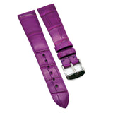 20mm Classic Style Alligator Leather Watch Strap, Mahogany Red / Lollipop Violet / Red / Dark Violet
