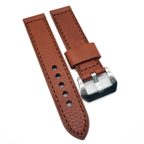 22mm, 24mm Clay Orange Italian Calf Leather Watch Strap