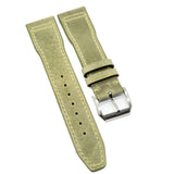 20mm, 21mm, 22mm Pilot Style Sage Green Matte Calf Leather Watch Strap For IWC, Semi Square Tail