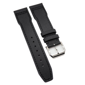 20mm, 21mm, 22mm Pilot Style Black Nylon Watch Strap For IWC, Semi Square Tail