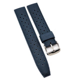20mm, 22mm Vintage Tropical Style Rubber Watch Strap, Black / Sacramento Green / Orange / Red / Navy Blue