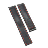 20mm Iron Gray Alligator Leather Watch Strap For Tag Heuer, Red Stitching