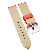 24mm Red Alligator Embossed Calf Leather Watch Strap For Panerai-Revival Strap
