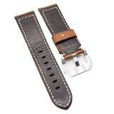 24mm, 26mm Ocher Orange Calf Leather Watch Strap For Panerai