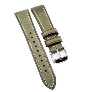 18mm, 20mm Gray Pueblo Calf Leather Watch Strap