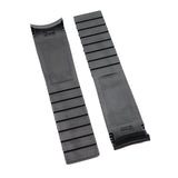 21mm Curved End Black Rubber Watch Strap For Longines HydroConquest 41mm