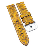 24mm, 26mm Marble Pattern Corn Yellow Calf Leather Watch Strap-Revival Strap