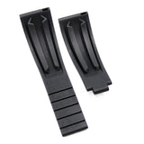 20mm Straight End Black Rubber Watch Strap For Rolex
