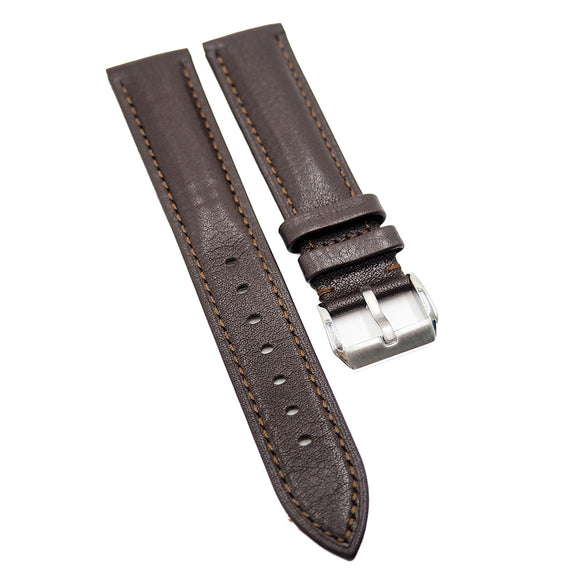 20mm Chocolate Brown Calf Leather Watch Strap