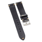 18mm, 20mm, 22mm Vintage Style Marble Pattern Iron Gray Calf Leather Watch Strap