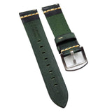 18mm, 22mm Green Calf Leather Vintage Watch Strap, Quick Release Spring Bars