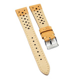 18mm, 20mm Rally Style Calf Leather Watch Strap, Khaki / Brown / Black