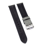 18mm Gray Cross Pattern Calf Leather Watch Strap