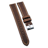 18mm, 19mm, 21mm Syrup Brown Matte Calf Leather Watch Strap