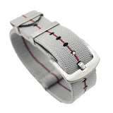 20mm, 22mm Military Style Multi Color Elastic Nylon Watch Strap, Tang Buckle Style, 9 Colors