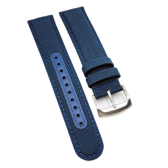 21mm, 22mm Blue Nylon Watch Strap For Seiko - Main Image