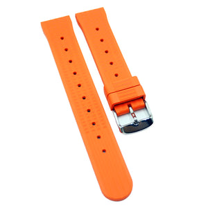 20mm, 22mm Waffle Pattern Orange Rubber Watch Strap For Seiko-Revival Strap