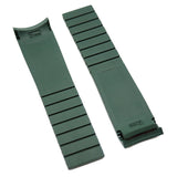 21mm Curved End Hunter Green Rubber Watch Strap For Longines HydroConquest 41mm