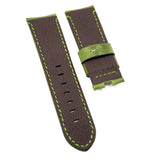 24mm Kelly Green Calf Leather Watch Strap For Panerai, Depolyant Clasp Style