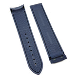 20mm, 22mm Curved End Rubber Watch Strap For Omega, Orange / Navy Blue / Black