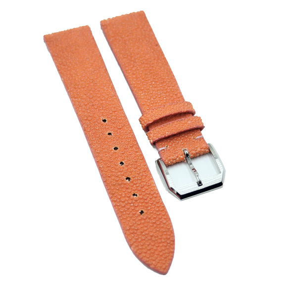 20mm Salmon Red Stingray Leather Watch Strap
