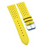 22mm Rally Style Yellow Ostrich Leather Watch Strap
