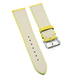 22mm Rally Style Yellow Ostrich Leather Watch Strap