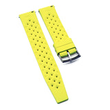 20mm, 22mm Vintage Tropical Style Lemon Yellow FKM Rubber Watch Strap, Quick Release Spring Bars