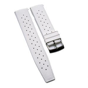 20mm, 22mm Vintage Tropical Style White FKM Rubber Watch Strap, Quick Release Spring Bars