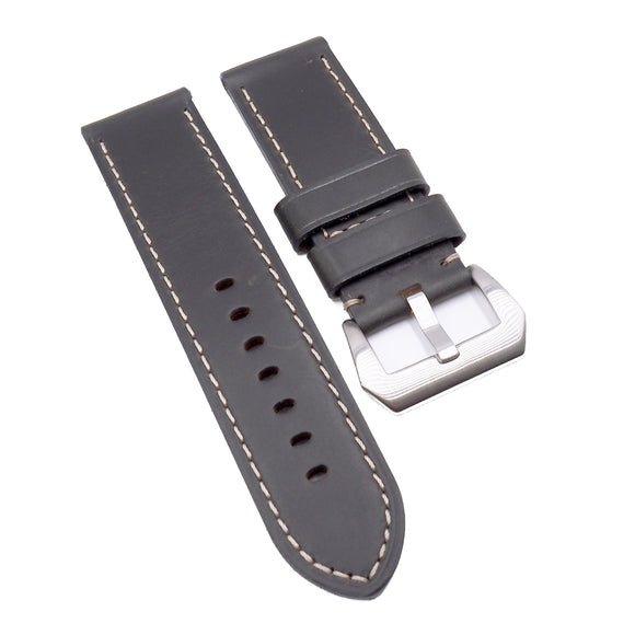 26mm Calf Leather Watch Strap, Dark Brown / Mocha Brown / Black / Iron Gray