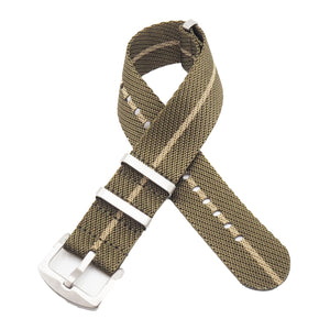 20mm, 22mm Military Style Multi Color Nylon Watch Strap, Army Green / Red