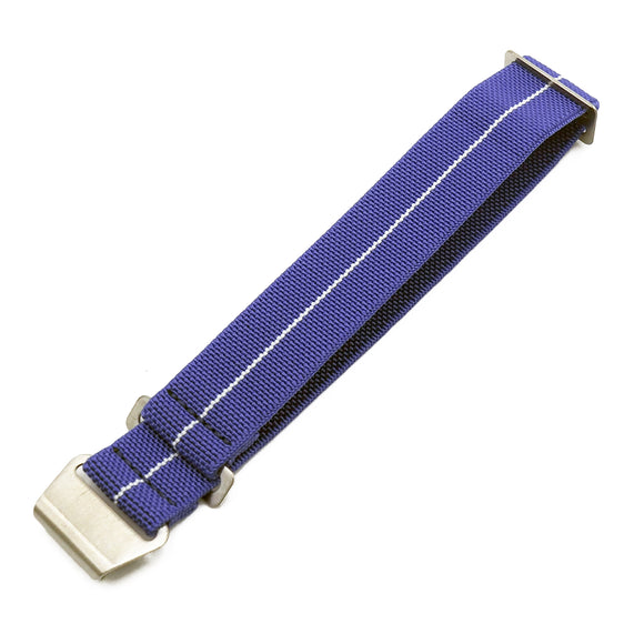 20mm, 22mm Military Style Violet & White Multi Color Elastic Nylon Watch Strap