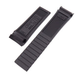 Crafter Blue 20mm Black Curved End Vulcanized Rubber Watch Strap For Seiko MarineMaster