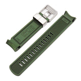 Crafter Blue 20mm Army Green Curved End Vulcanized Rubber Watch Strap For Seiko Sumo