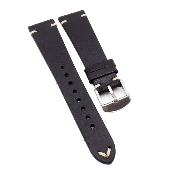 18mm, 20mm Vintage Waxed Suede Leather Watch Strap, 6 Colors