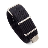 22mm Military Style Canvas Watch Strap, Metal Tail, 5 Colors