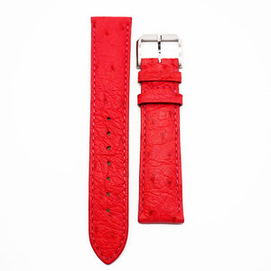 20mm Spot Pattern Ostrich Leather Watch Strap, 5 Colors