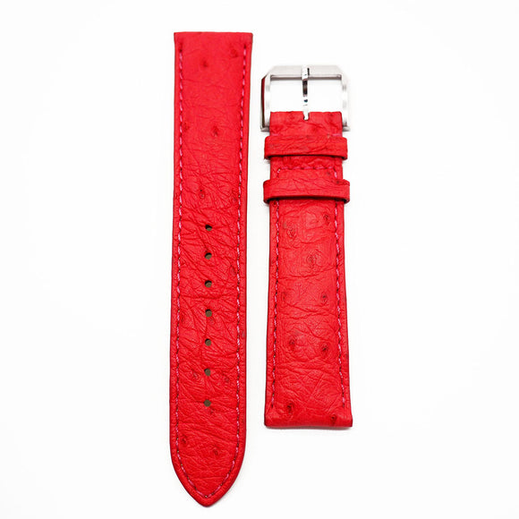 20mm Spot Pattern Ostrich Leather Watch Strap, 5 Colors