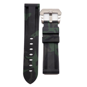 20mm, 22mm, 24mm Camouflage Rubber Watch Strap For Panerai, 6 Colors