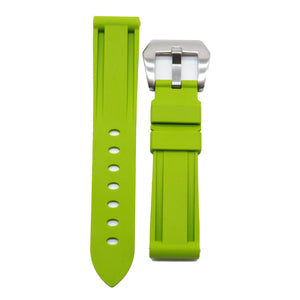 22mm, 24mm, 26mm Kelly Green Rubber Watch Strap For Panerai