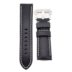 24mm Carbon Fiber White Stitching Watch Strap For Panerai
