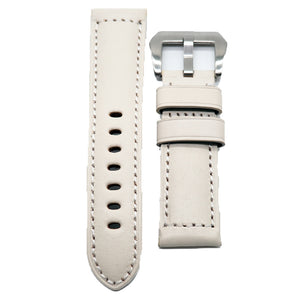 24mm Cream Yellow Leather Watch Strap For Panerai