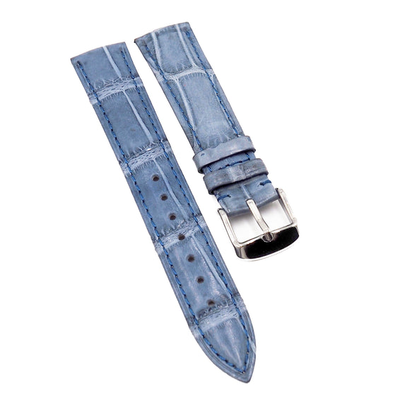 18mm Carolina Blue Alligator Leather Watch Strap