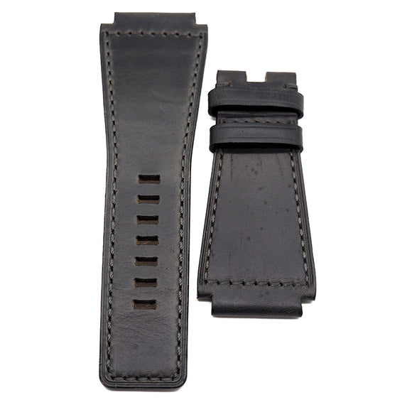 24mm Shadow Gray Calf Leather Watch Strap For Bell & Ross