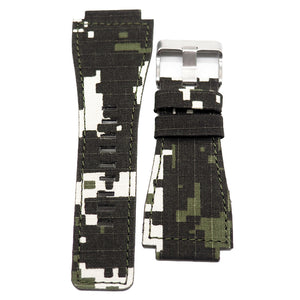 24mm Camouflage Nylon Watch Strap For Bell & Ross, Olive Green / Army Green